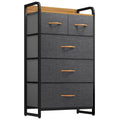 YITAHOME Narrow Chest of 5 Fabric Drawers – Steel Storage Dresser
