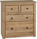 Seconique Panama 2+2 Drawer Chest – Solid Waxed Pine Bedroom Dresser