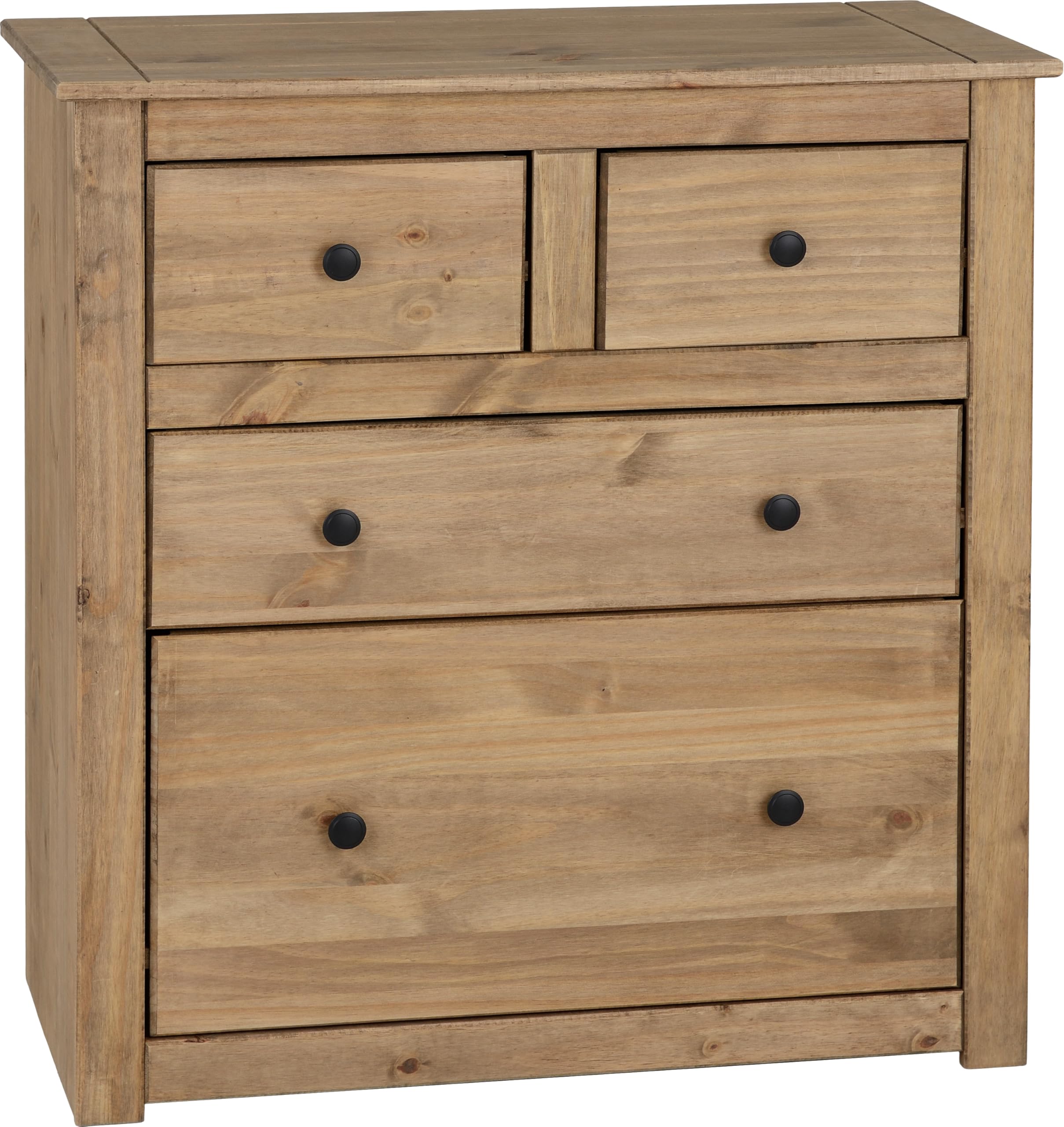 Seconique Panama 2+2 Drawer Chest – Solid Waxed Pine Bedroom Dresser