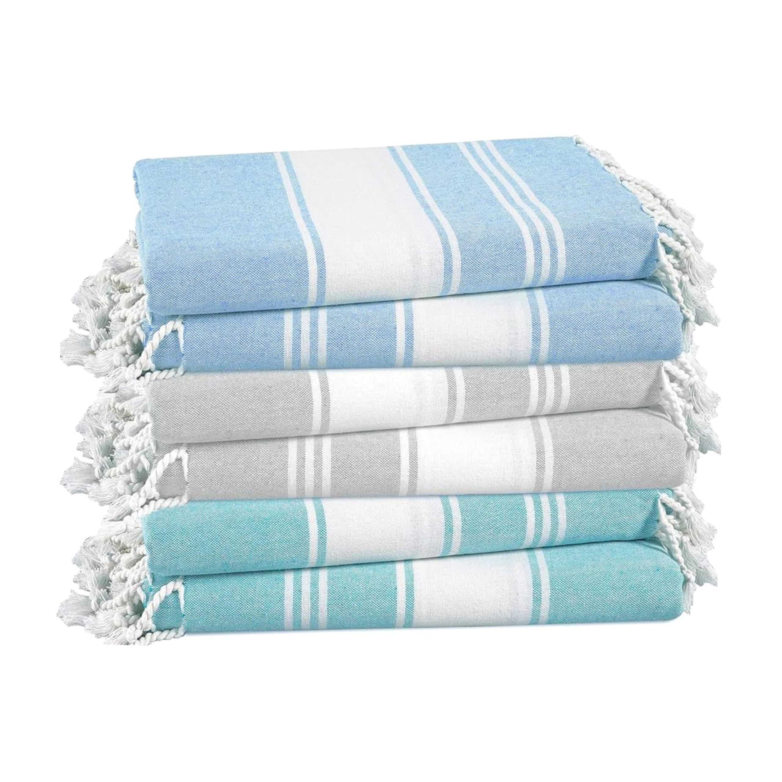 Lane Linen Sand Free Beach Towels 6 Pack | Oversized Quick-Dry Cotton