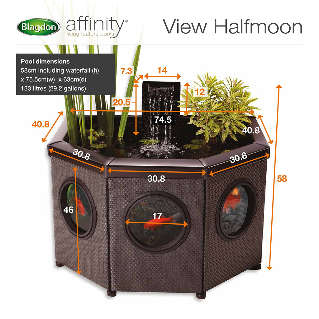 Blagdon Affinity View Half-Moon Replacement Pond Liner - Black