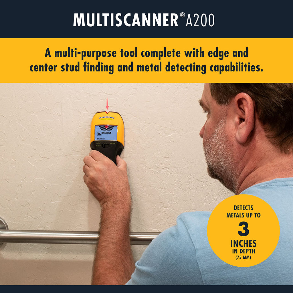Zircon MultiScanner A200 Wall Scanner | Stud Finder & AC Wire Detector