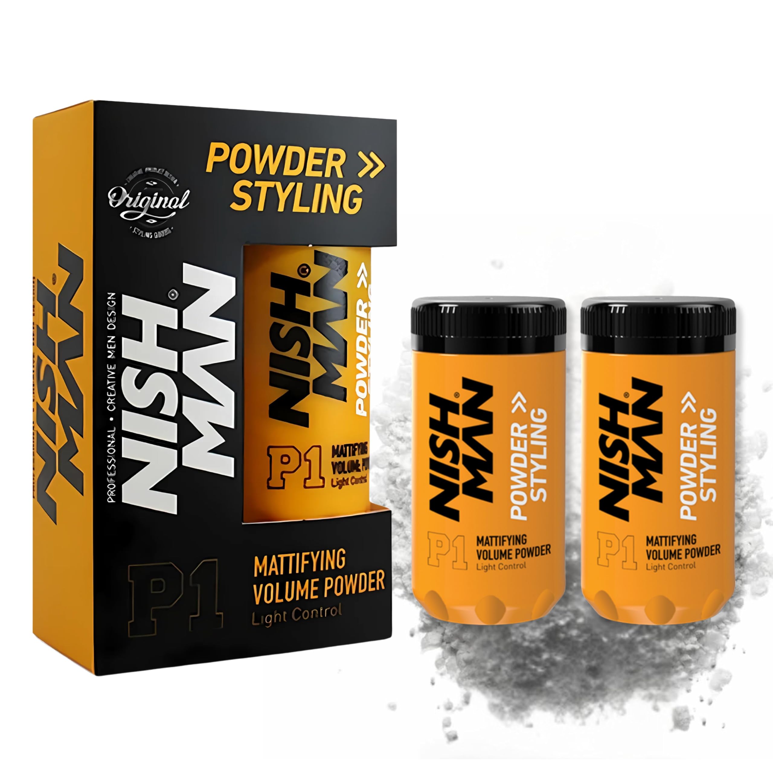 NISHMAN P1 Hair Styling Powder – Mattifying Volume & Texture (20g + 20g)