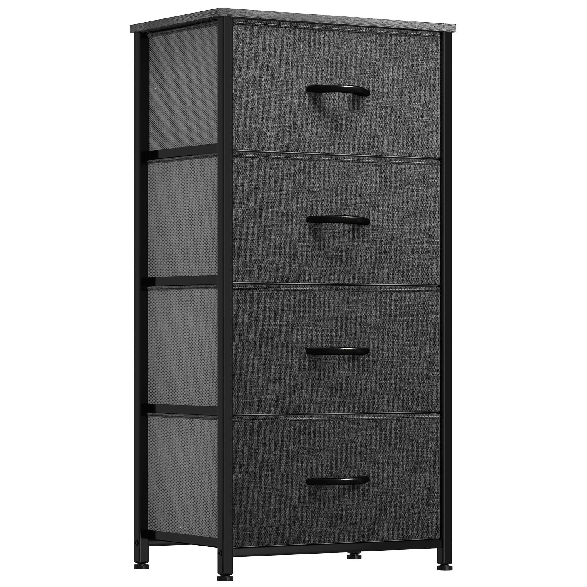 YITAHOME 4-Drawer Fabric Dresser – Metal Frame Storage Chest, Black