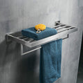 Wall Mounted Stainless Steel Bath Towel Rack with Shelf