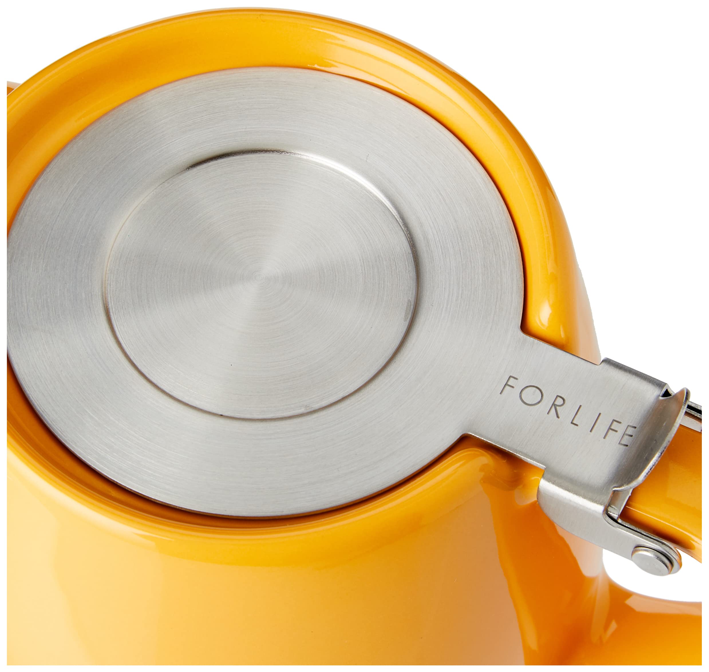 Forlife Stump Ceramic Teapot with Infuser, 530 mL - Mandarin Orange