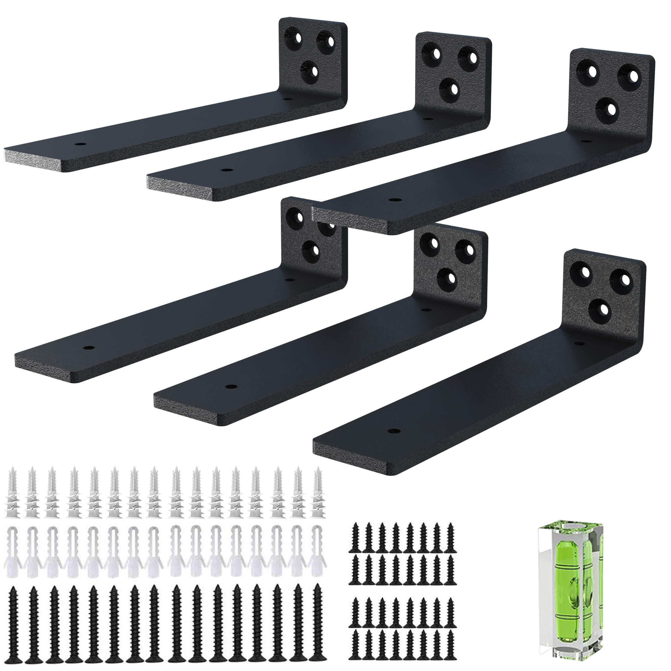 15cm Hidden Shelf Brackets – 6 Pack Heavy Duty Iron