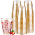 Goodluck 50-Pack Gold Glitter Plastic Cups | 10oz Reusable Party Glasses