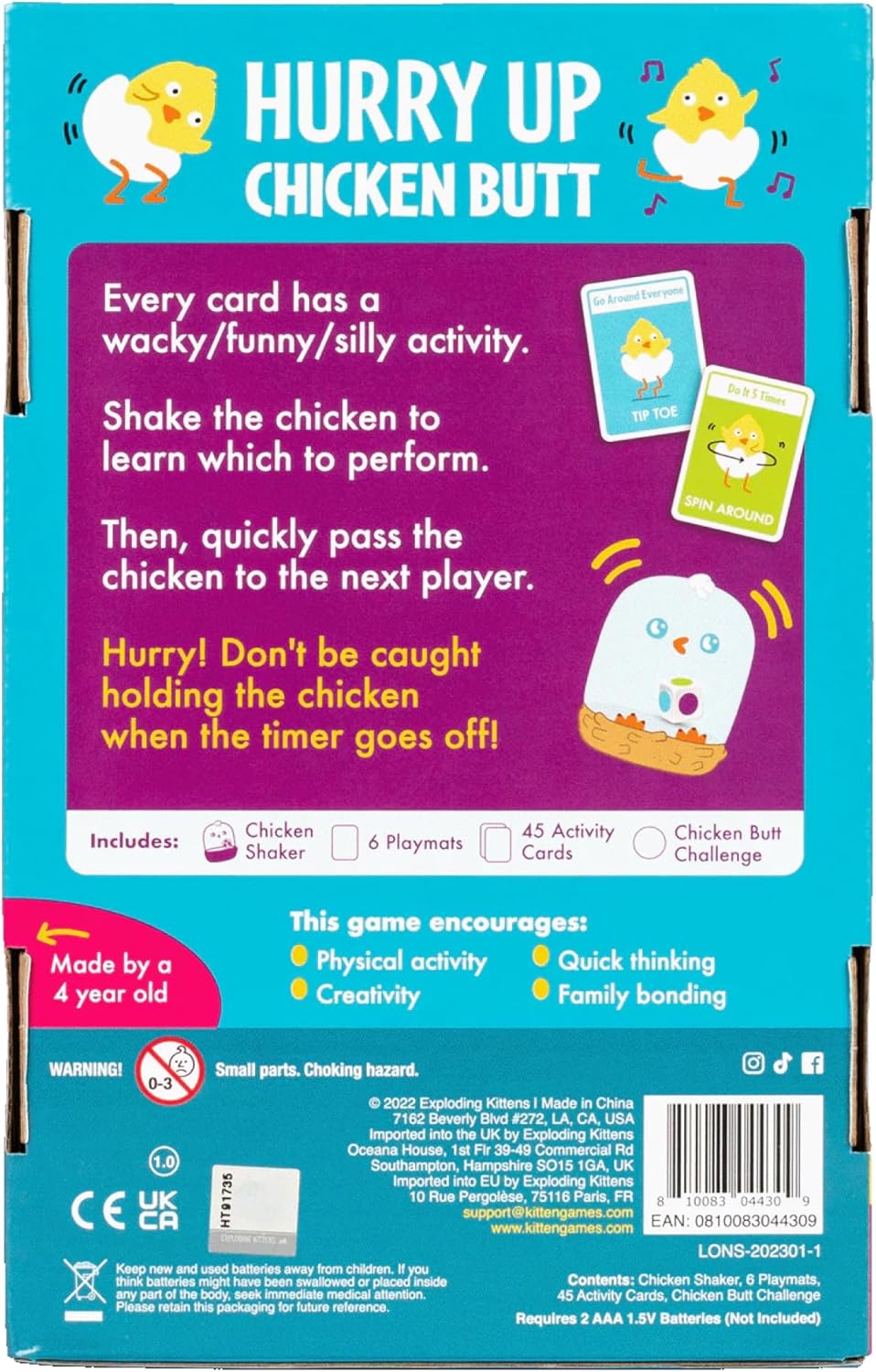 Hurry Up Chicken Butt Game by Snaps – Active Family Hot Potato Game