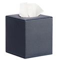 BTSKY PU Leather Cube Tissue Box Cover – Textured Square Napkin Holder