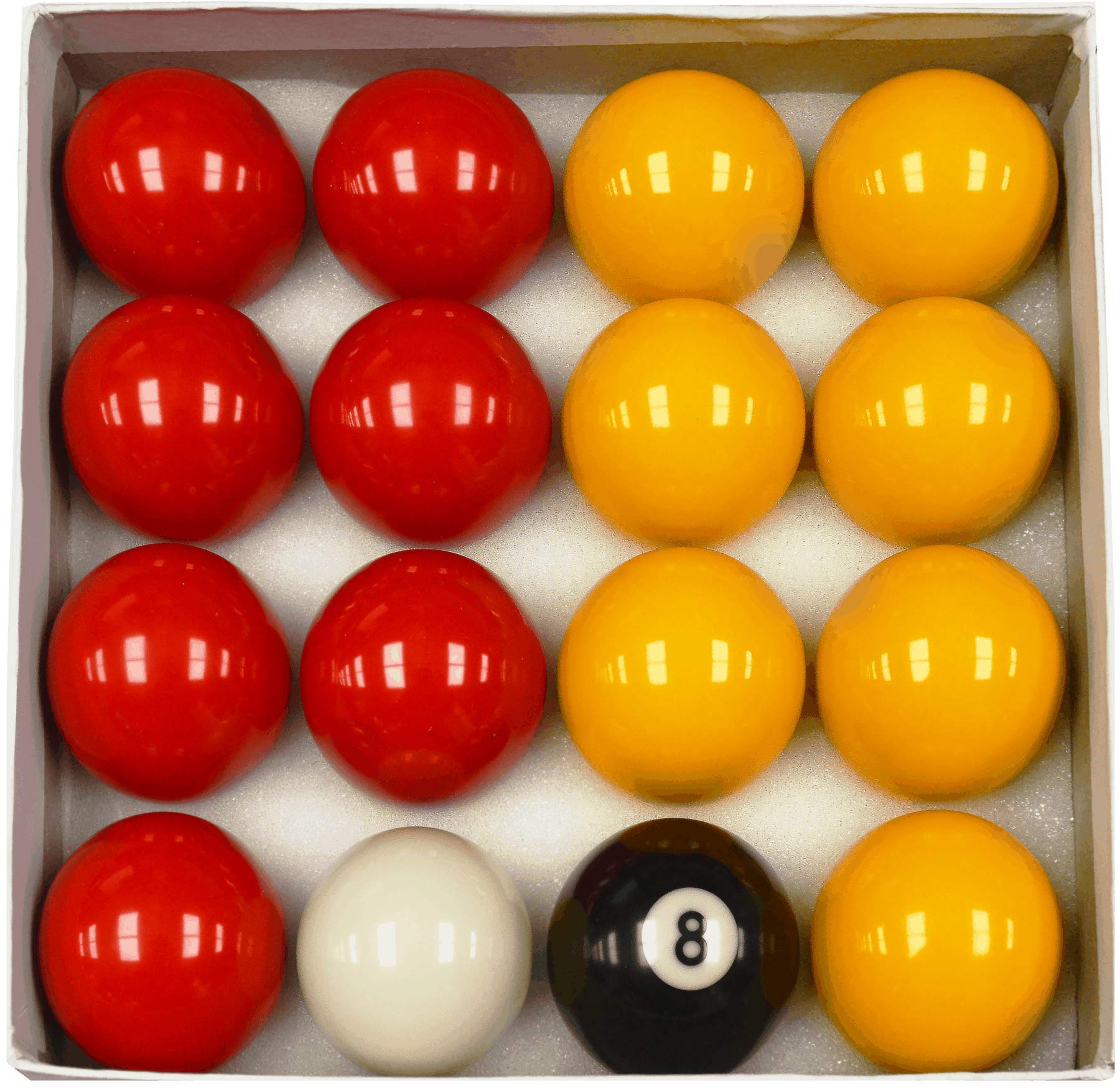 2" Red & Yellow Pool Table Balls – UK Competition Set