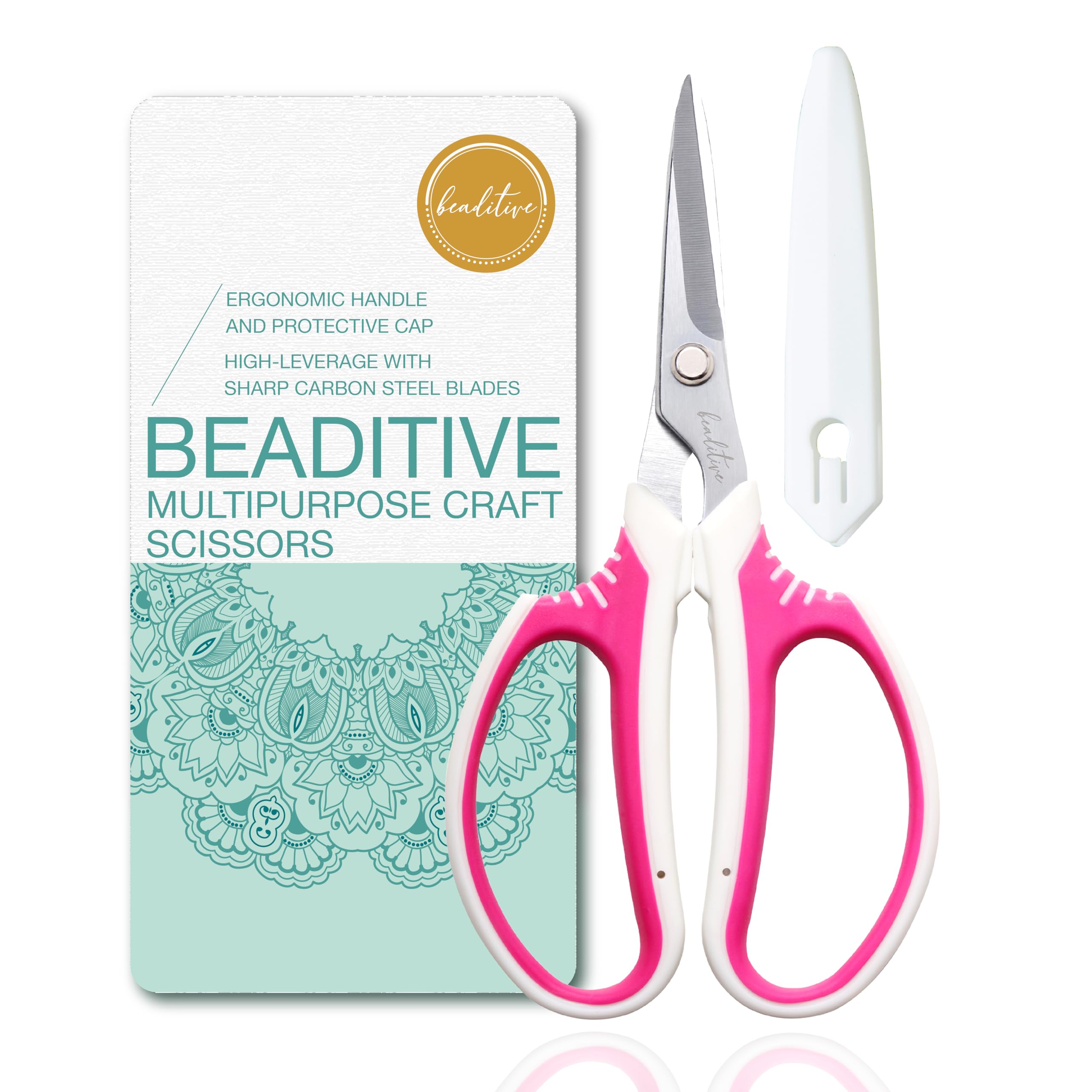 Beaditive Heavy Duty Craft Scissors – Carbon Steel Leather & Fabric Shears