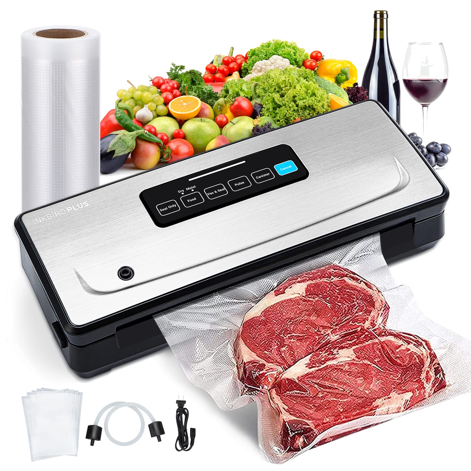 INKBIRD Vacuum Sealer Machine | 85kPa Automatic Food Sealer with Cutter