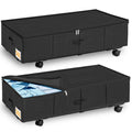 JUPELI Under Bed Storage with Wheels | Metal Support Rolling Organizer