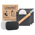 myHomeBody Exfoliating Soap Pouch – Graphite Gray Body Scrubber, 3 Pack