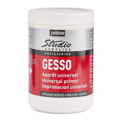 Pebeo Studio Acrylics Gesso White Primer for Painting - 1 Litre