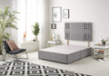 Bed Centre Flexby Divan Bed Base with Matching Headboard, No Drawers and in 3FT. 4FT. 5FT & 6FT 3FT Single, Plush Beige Fabric