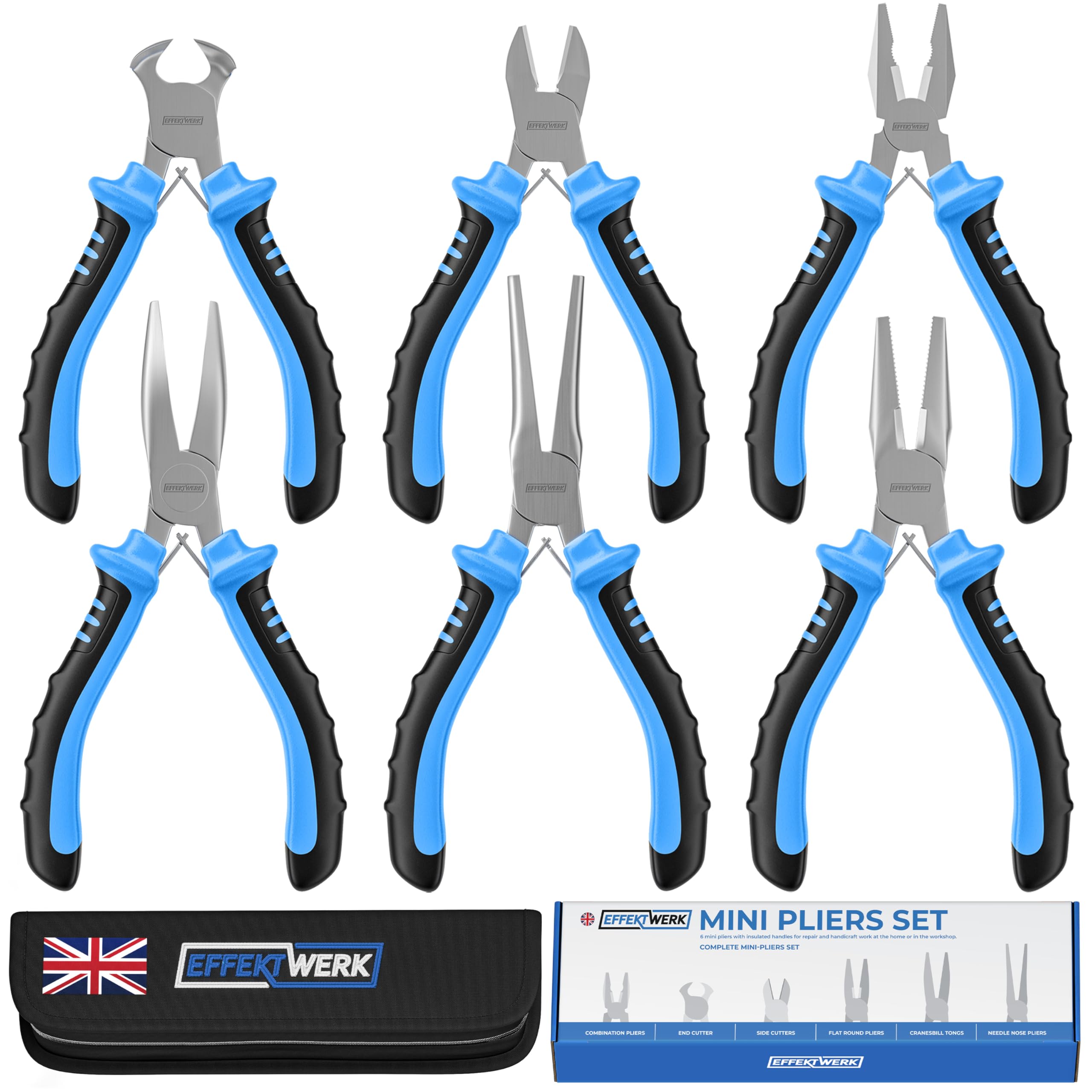 Effektwerk 6-Pc Mini Pliers Set | Precision Tools for Jewelry & Repairs