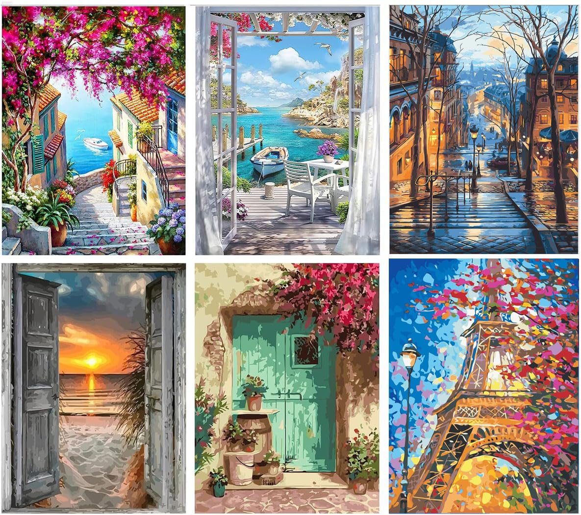 6-Pack Landscape Diamond Painting Kits for Adults – 5D DIY Art