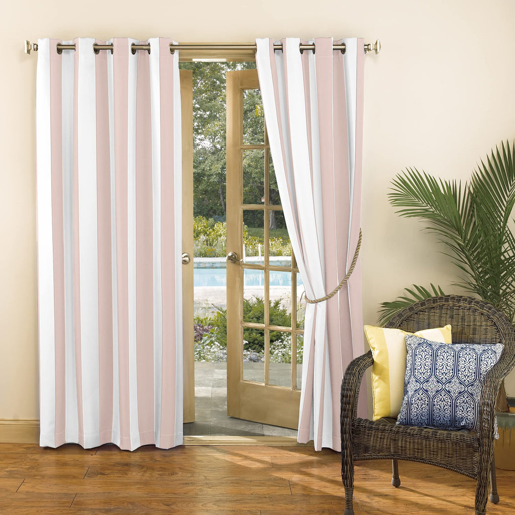 Sun Zero Valencia Cabana Stripe UV Protectant Grommet Curtain Pair