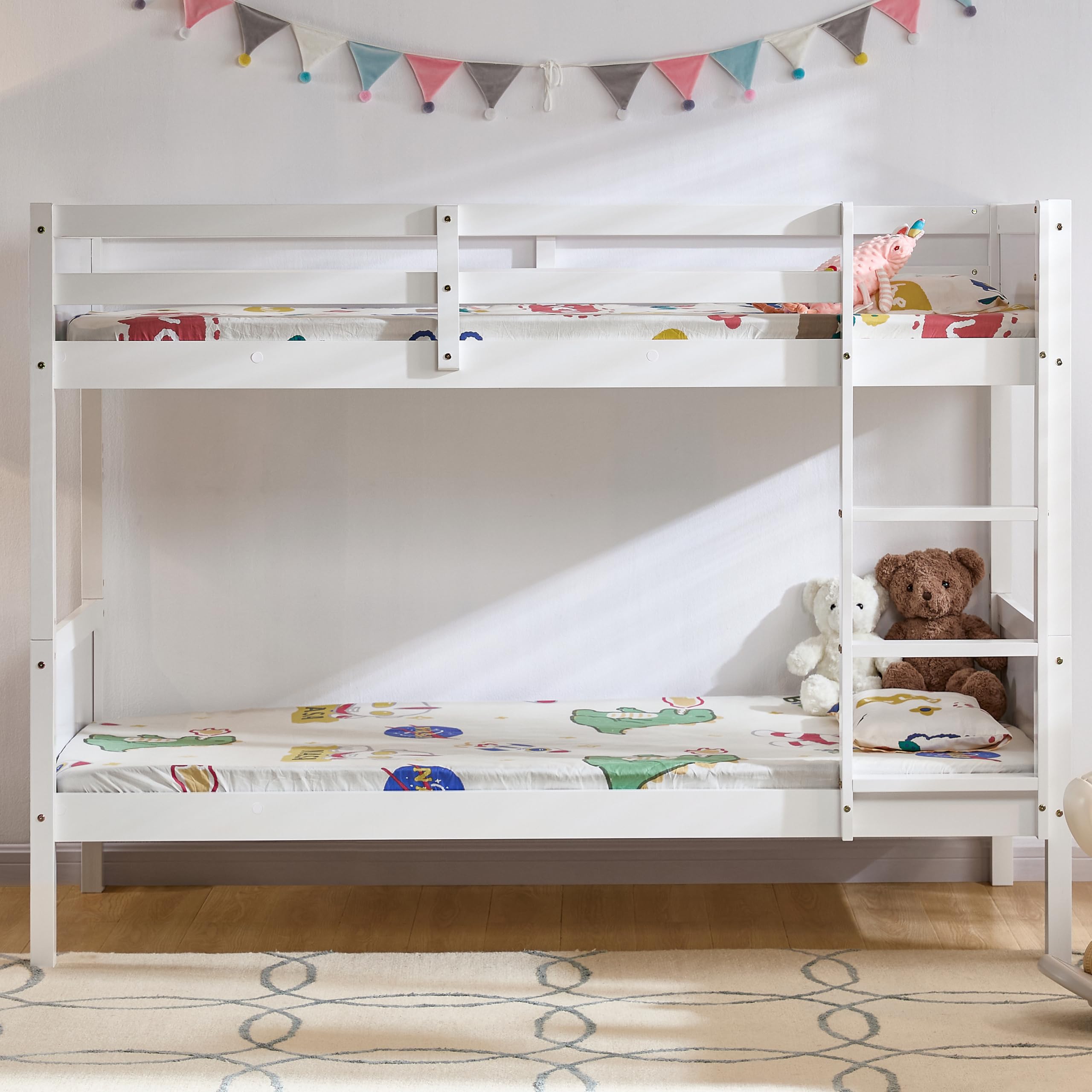 Junior Vida Gemini Detachable Bunk Bed | 3ft Pine Wood Frame - White