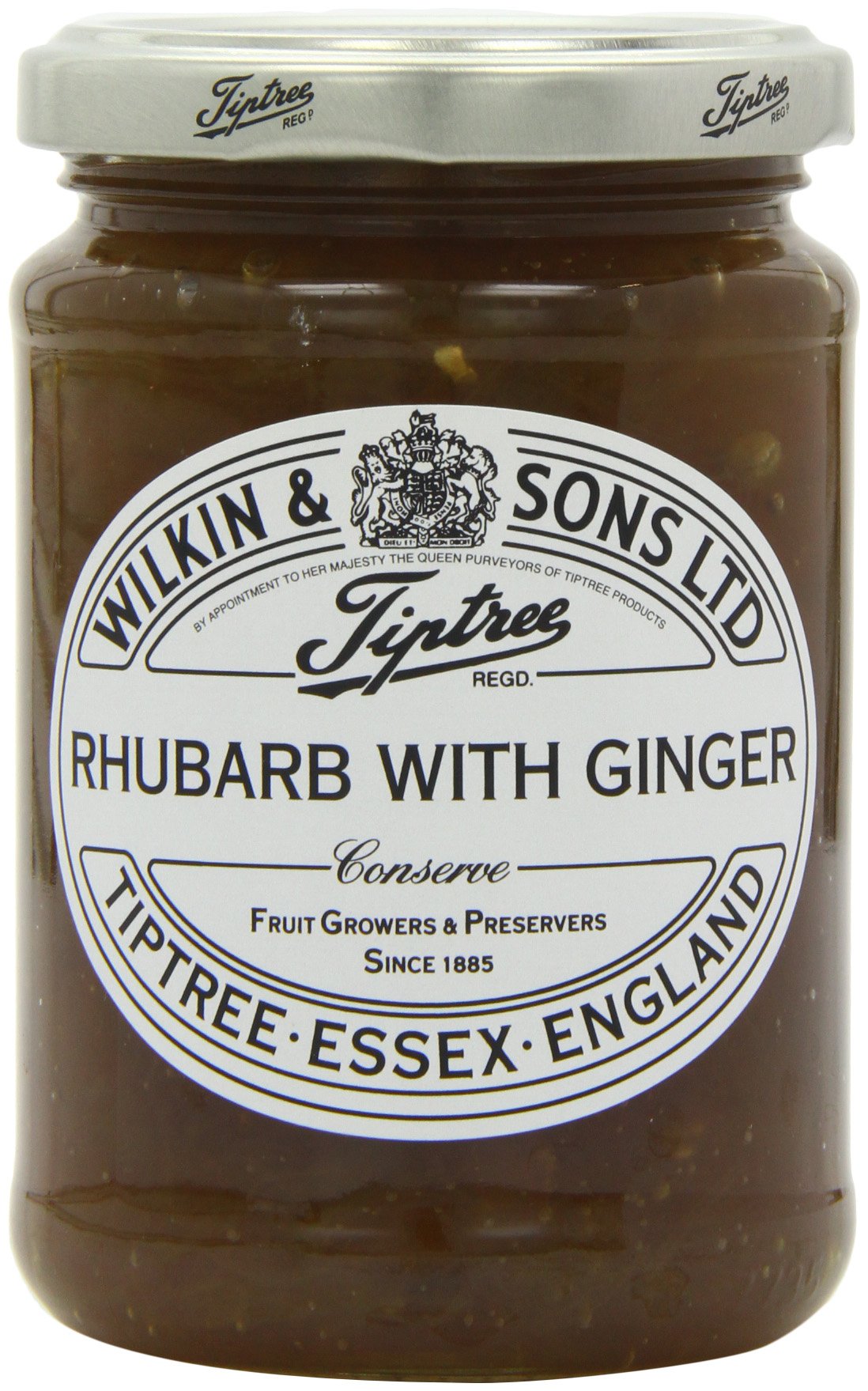 Tiptree Rhubarb with Ginger Conserve - Gourmet Fruit Jam, 340g (3 Pack)