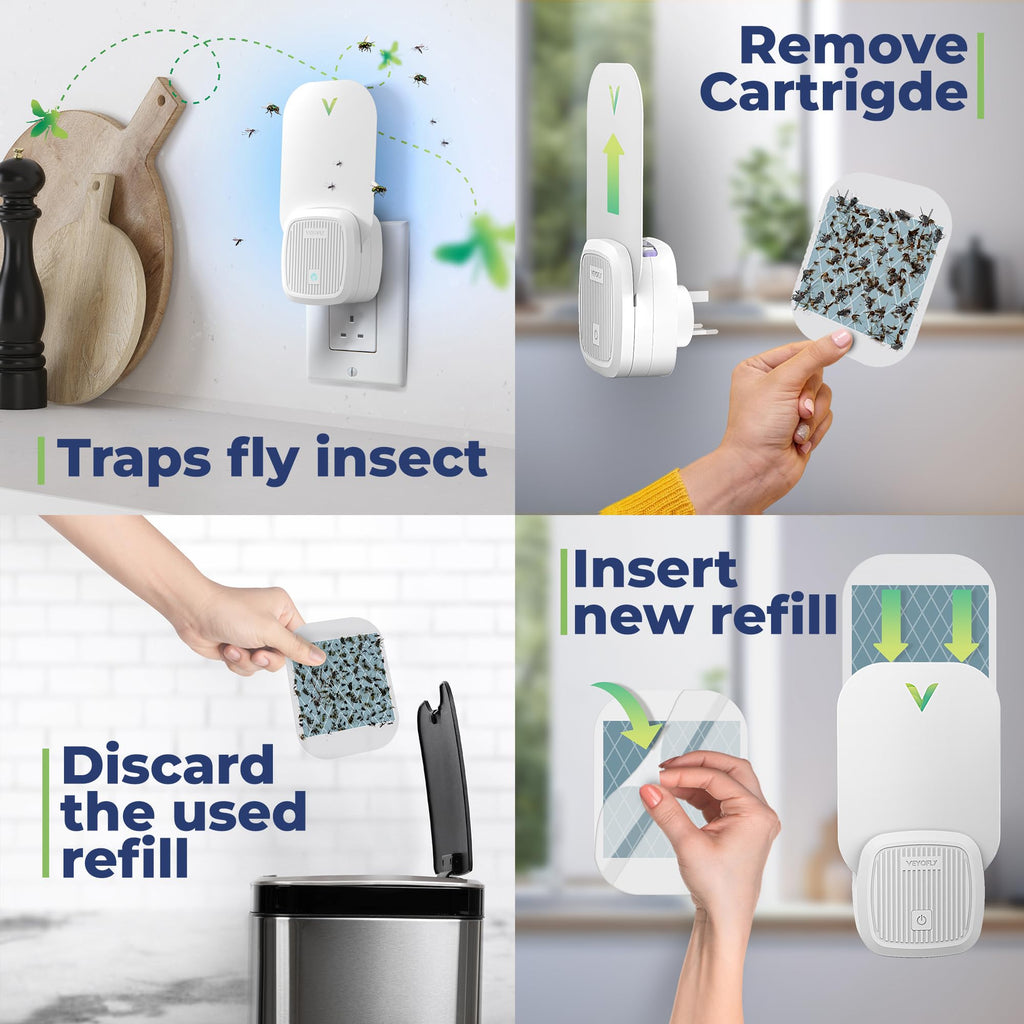Indoor Fly Trap – Plug-in Gnat & Fruit Fly Killer (4 Pack)
