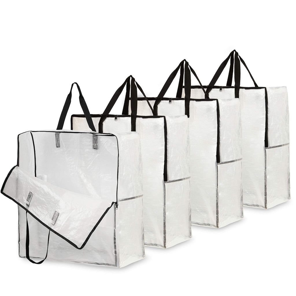 DECO EXPRESS Laundry Bags XL, Pack of 4 Heavy Duty Jumbo Garage, Attic or Underbed Storage Solutions for Clothes, Bedding, Duvet