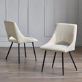 Julian Bowen Iris Ivory Boucle Dining Chairs | Set of 2 Metal Legs