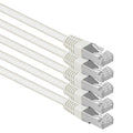 1aTTack.de Cat.6 S-FTP Network Cable – 1m White Copper LAN Patch Cord 5-Pack