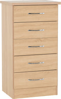 Seconique Nevada 5 Drawer Narrow Chest - Sonoma Oak Effect Storage
