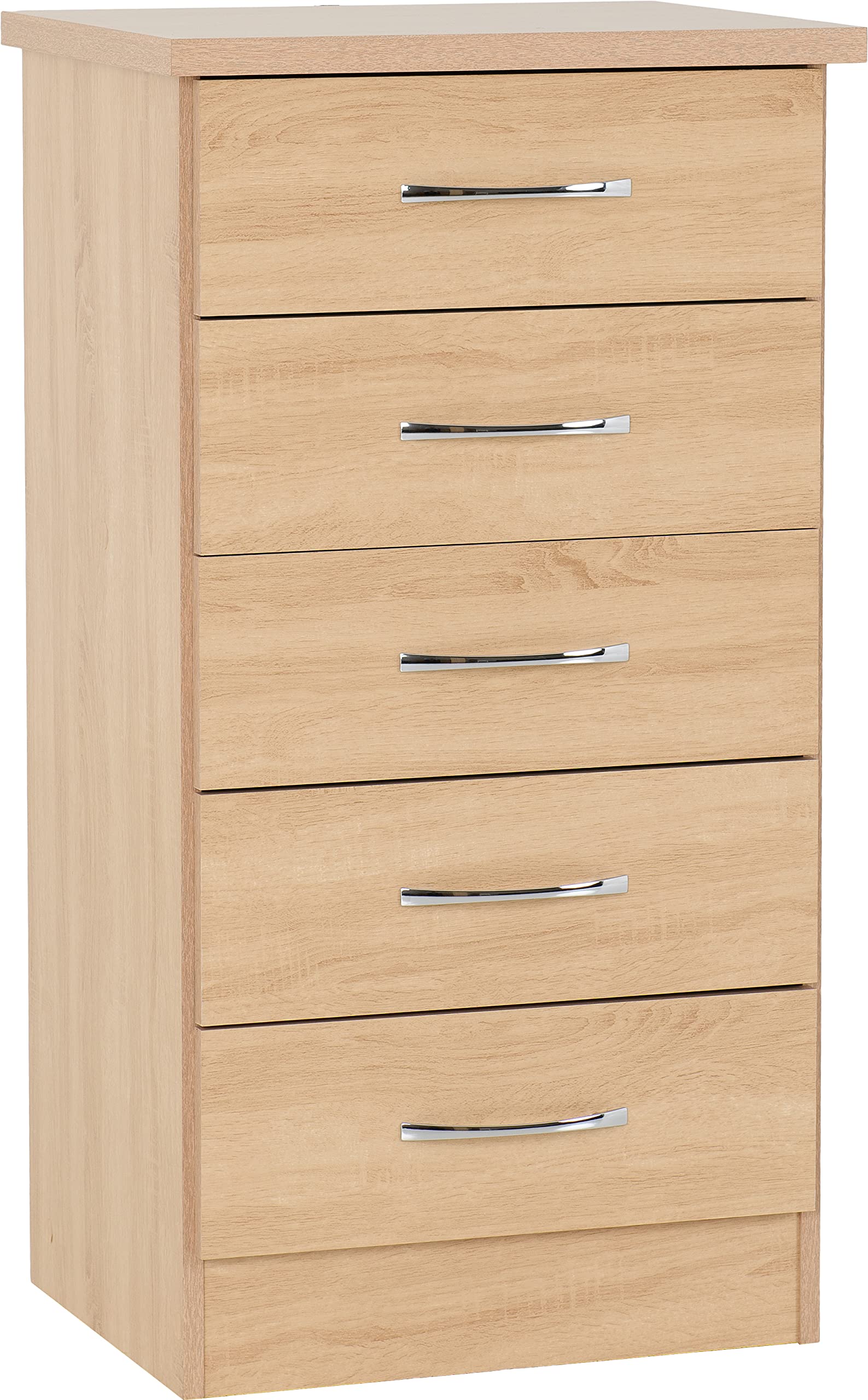 Seconique Nevada 5 Drawer Narrow Chest - Sonoma Oak Effect Storage