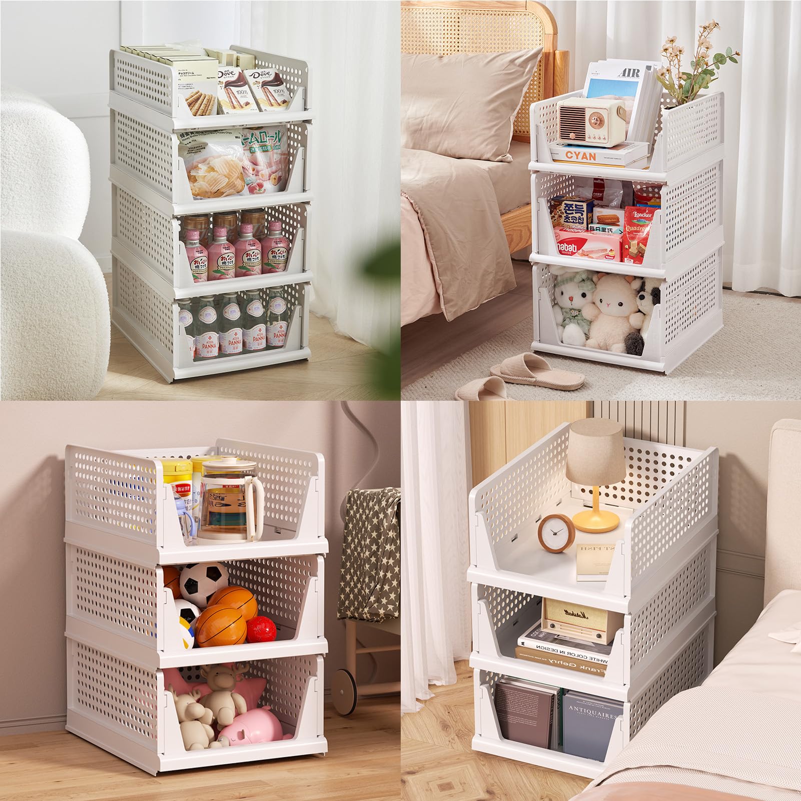 BTGGG 8 Pack Stackable Wardrobe Storage Drawers – Plastic Closet Organiser