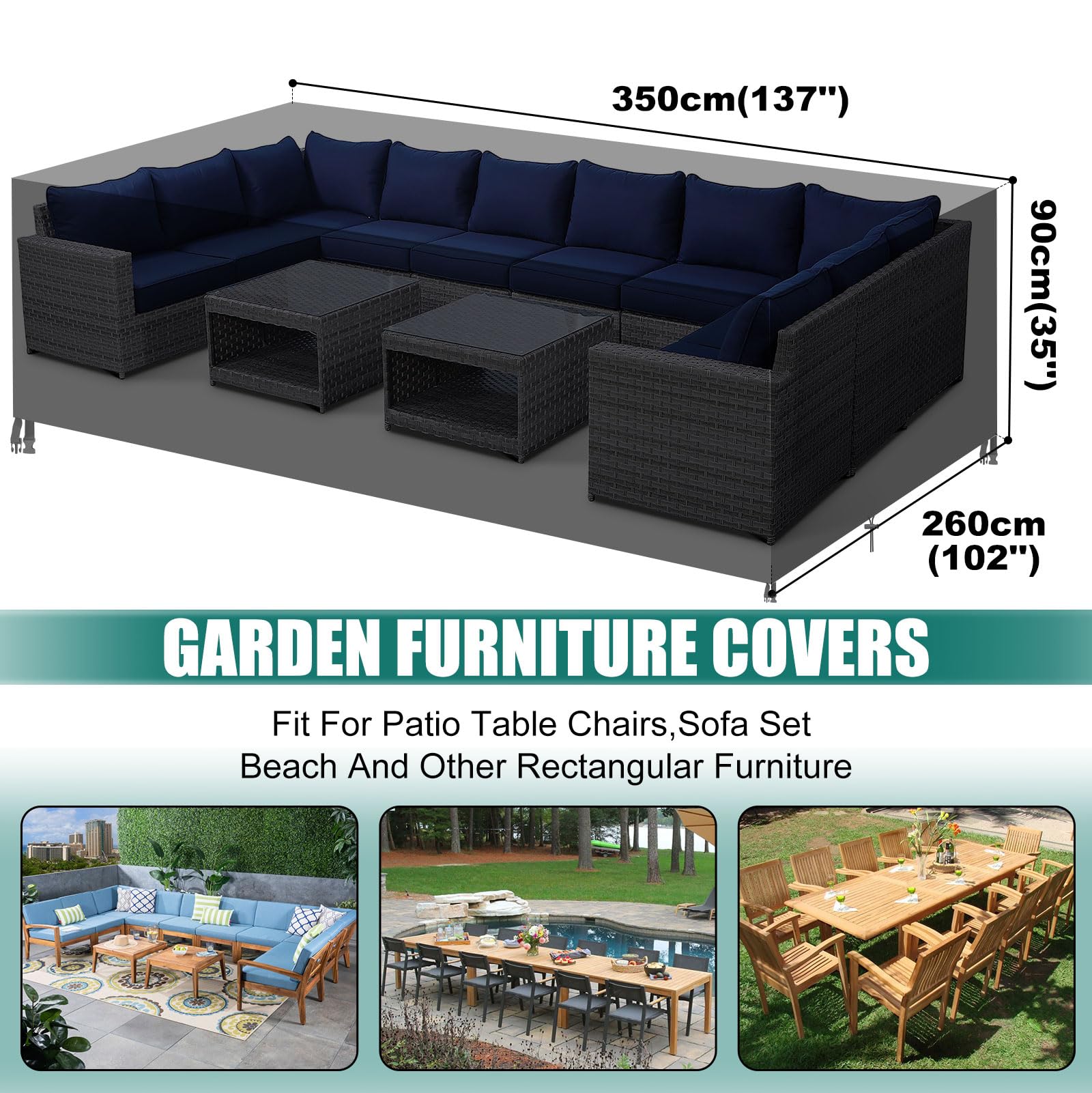 Jolof Store Waterproof Patio Furniture Cover – Heavy Duty UV Protection