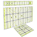 3-Piece Acrylic Quilting Ruler Set – Transparent Sewing Tools