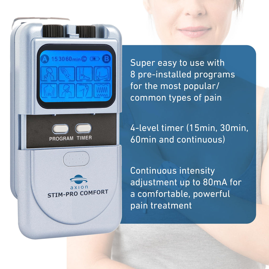 axion STIM-PRO Comfort TENS Machine - Dual Channel Muscle Stimulator