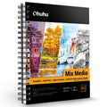 Ohuhu Mixed Media Sketchbook | 10x7.6" 200gsm Spiral Bound Art Pad