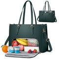 RAINSMORE 15.6 Inch Laptop Tote Bag with Insulated Lunch Compartment