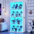 66"Display Cabinets with Glass Doors and Adjustable Shelf for Toys,White - image 1