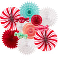Christmas Paper Fans – Red and Green Hanging Holiday Decor
