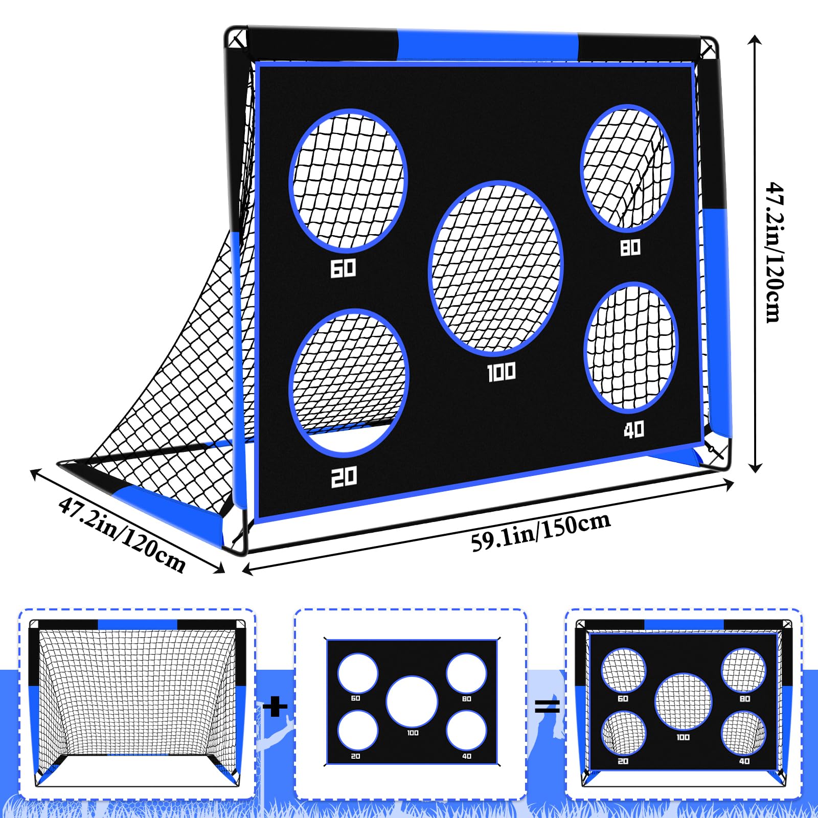 Gofady 2-in-1 Kids Football Goal – Portable Soccer Training Net with Targets