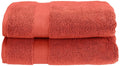 Jolof Store Zero Twist Cotton Bath Towel Set – Soft Coral (2-Pack)