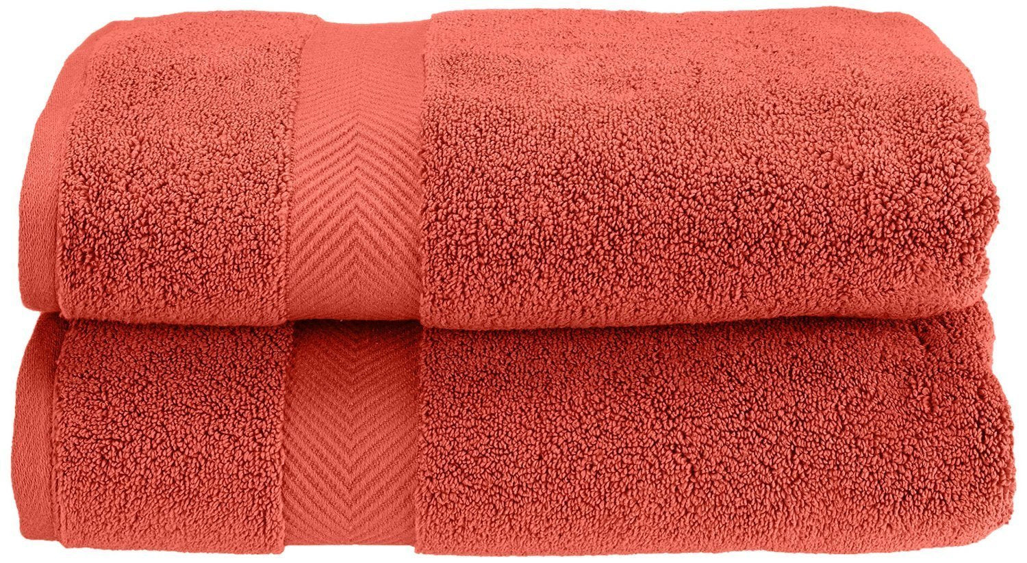 Jolof Store Zero Twist Cotton Bath Towel Set – Soft Coral (2-Pack)