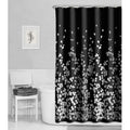 Maytex Sylvia Faux Silk Fabric Shower Curtain – Black & White Leaf Print