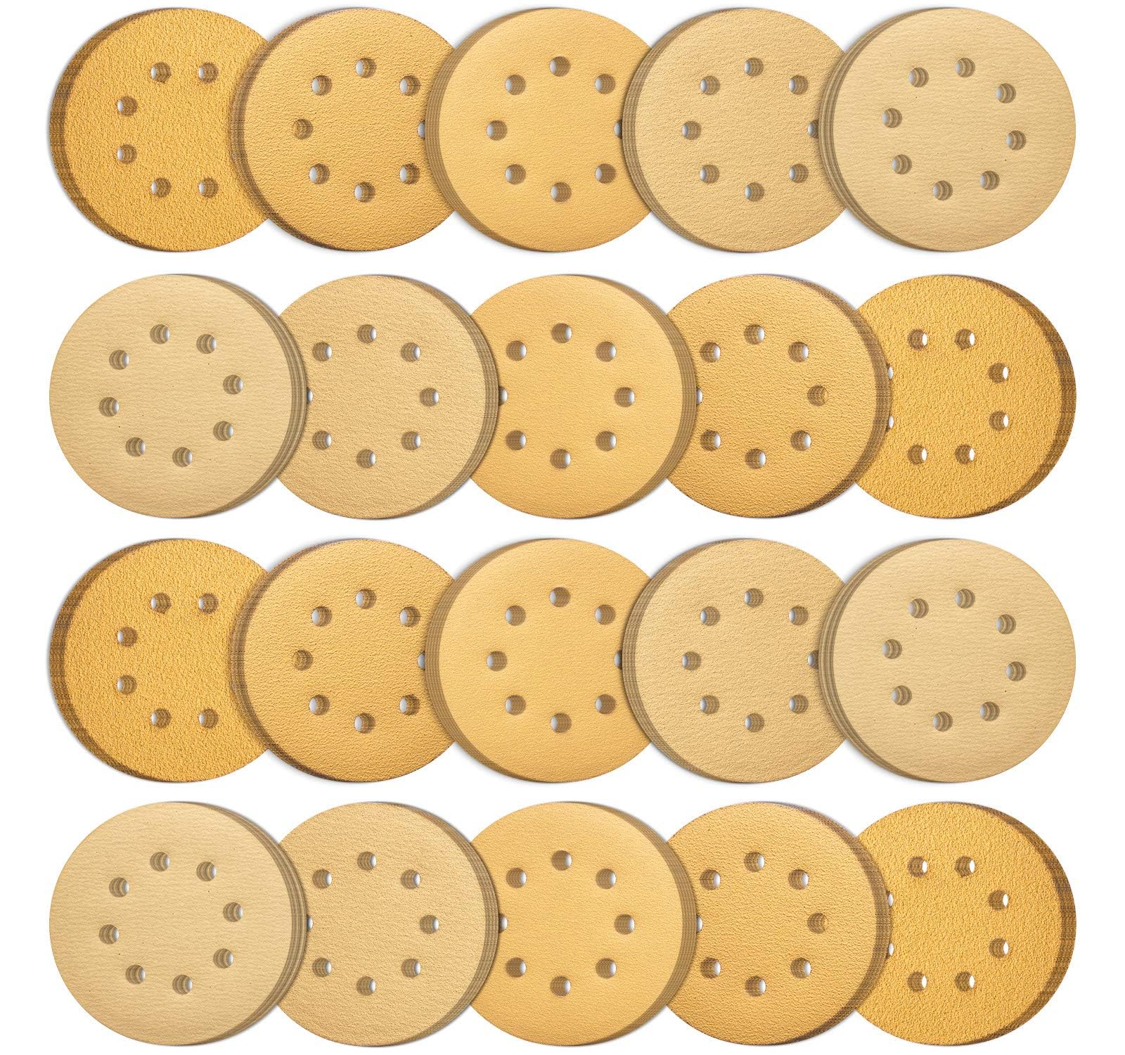 SATC 125mm Orbital Sander Discs - 100PCS Hook and Loop Mixed Grits