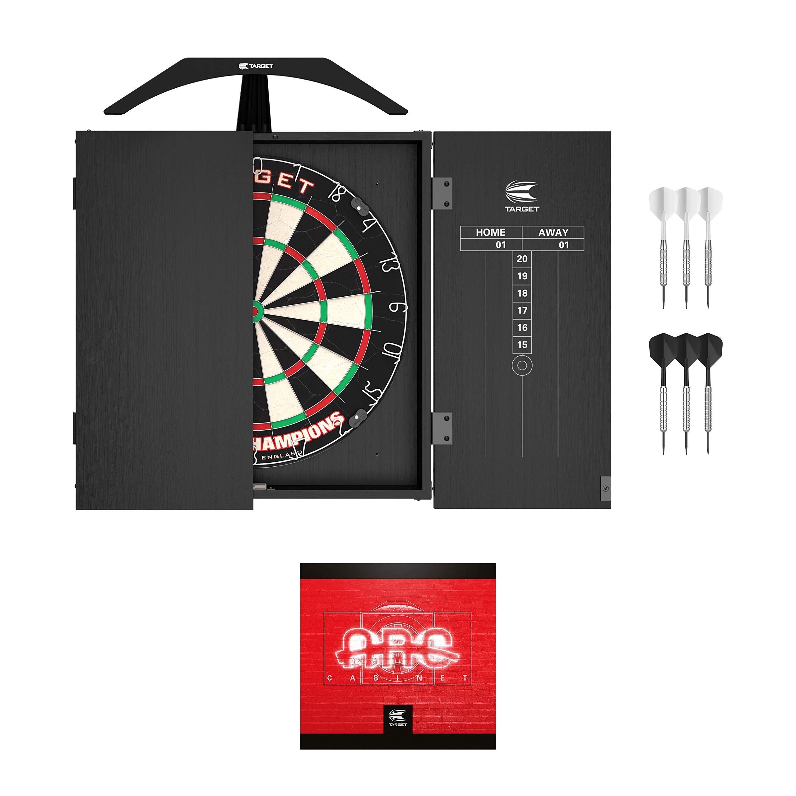 Target Darts Arc Cabinet Set | LED Lighting & World Champion Dartboard