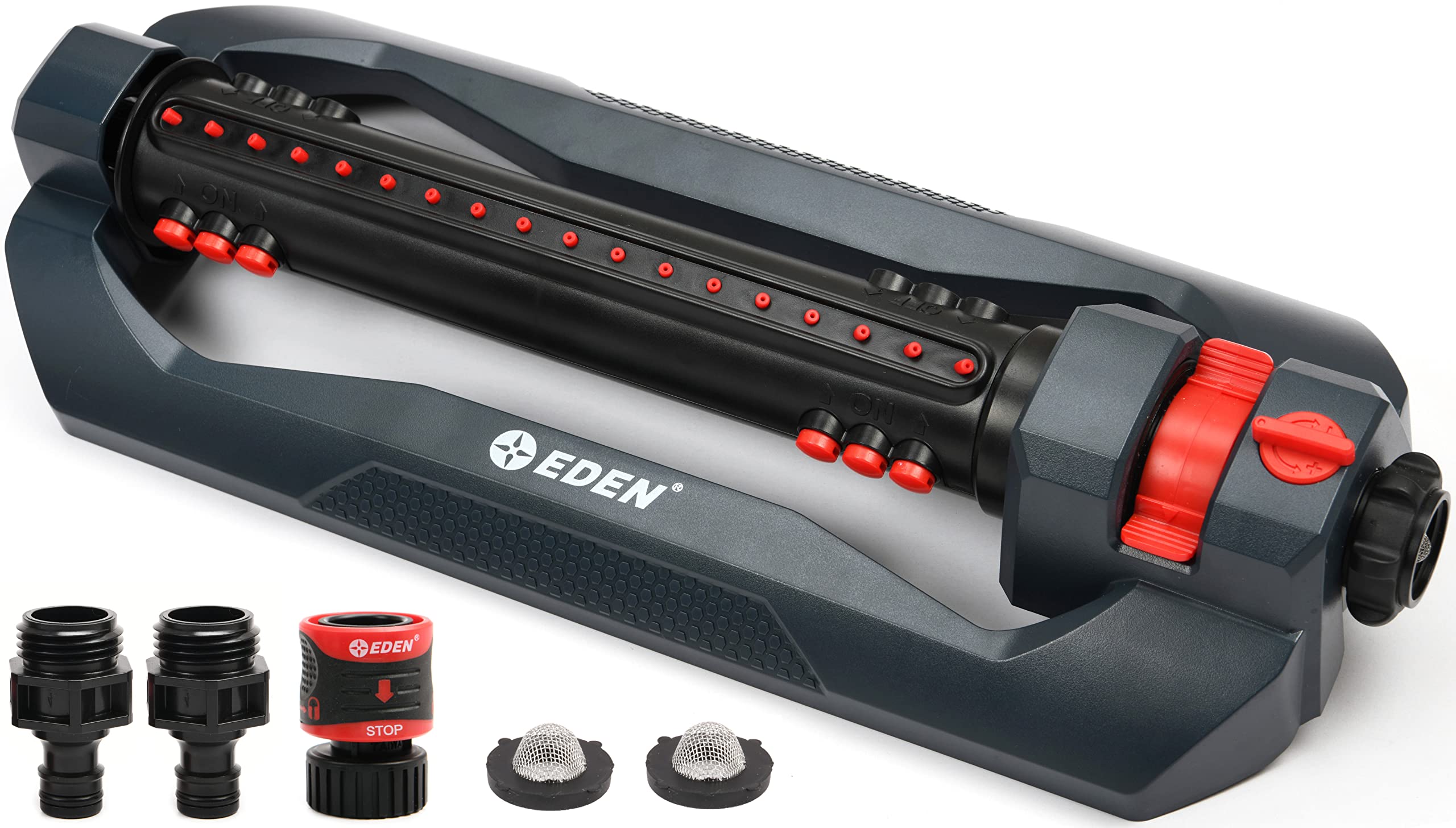 Eden Turbo Oscillating Sprinkler – 18 Nozzles for Large Yards 4,499 sq. ft.