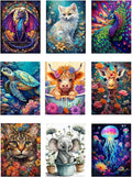 BEAYIOU 9 Pack Animal Diamond Painting Kits | 5D DIY Full Drill Gem Art