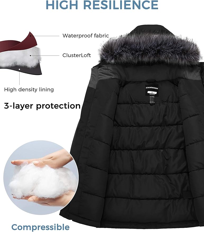 CHINMOON Men's Winter Puffer Coat | Waterproof Windproof Parka Jacket