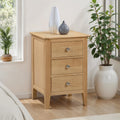 Julian Bowen Cotswold Bedside Table, 3 Drawer, Solid Oak - H65 x W45 cm - image 1